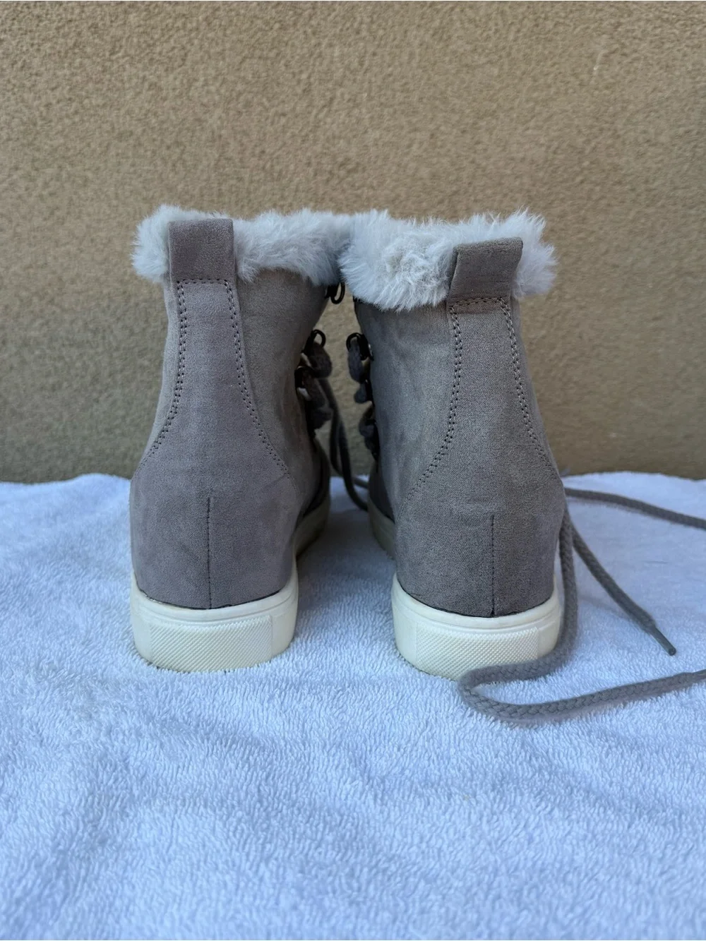 Faux Fur Lined Gray Women's Winter Boots